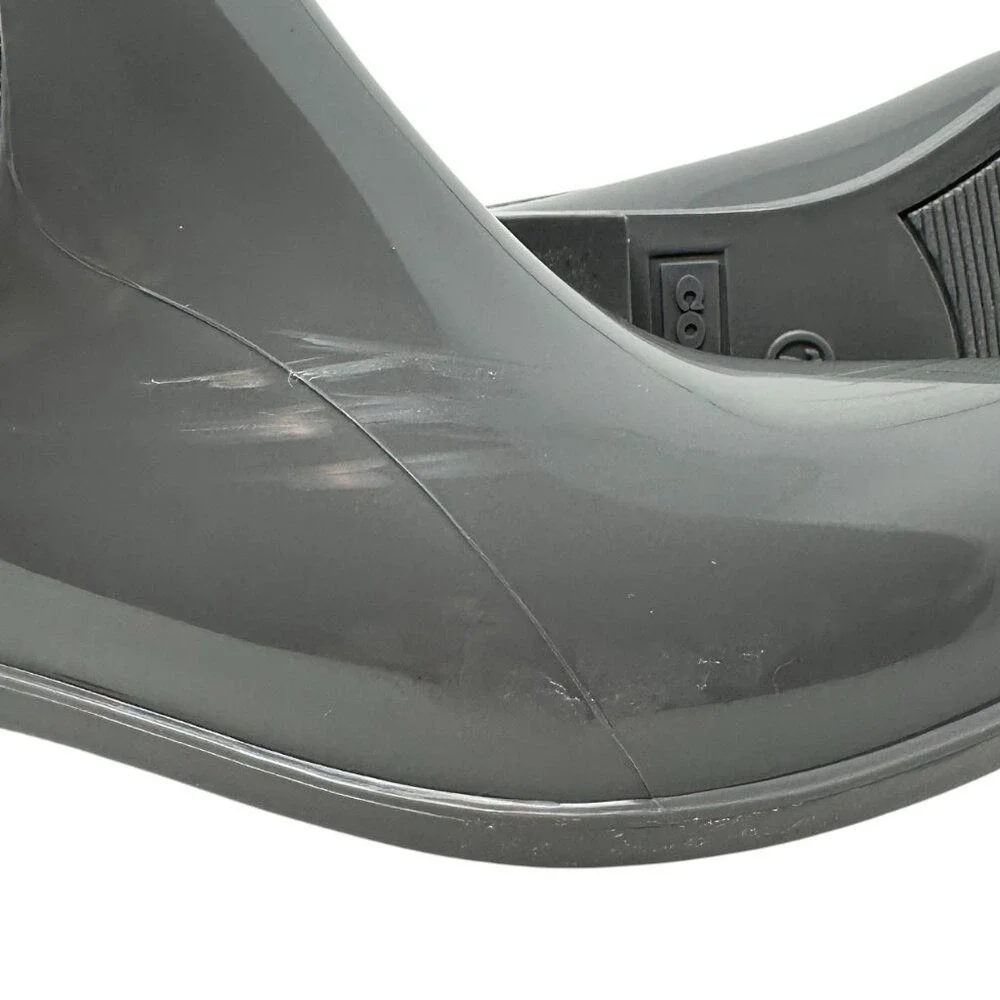 Coach Rivington Rainboots - Gray Rubber‎ w/ Blk and white logo sock - Size 7